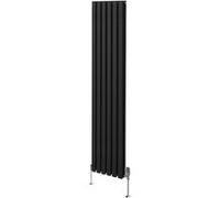 Radiateur Colonne Ovale & Robinet Thermostatique Noir 1800 x 360mm Noir