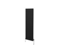 Radiateur Colonne Ovale & Robinet Thermostatique Noir 1800 x 480mm