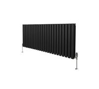 Radiateur Colonne Ovale & Robinet Thermostatique Noir 600 x 1440mm Noir G