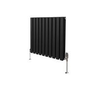 Radiateur Colonne Ovale & Robinet Thermostatique Noir 600 x 600mm Noir G