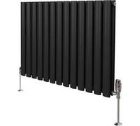 Radiateur Colonne Ovale & Robinet Thermostatique Noir 600 x 780mm Noir