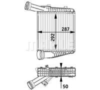 Radiateur d'air intercooler Aluminium CI 142 000P MAHLE pour AUDI PORSCHE VW