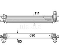 Radiateur d'air intercooler Aluminium CI 155 000P MAHLE pour RENAULT LATITUDE