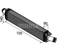 Radiateur d'air intercooler Aluminium CI 169 000P MAHLE pour AUDI PORSCHE
