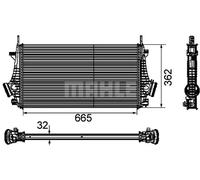 Radiateur d'air intercooler Aluminium CI 191 000P MAHLE pour OPEL SAAB CHEVROLET