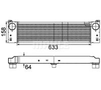 Radiateur d'air intercooler Aluminium CI 192 000P MAHLE pour MERCEDES-BENZ VIANO