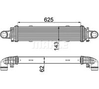 Radiateur d'air intercooler Aluminium CI 357 000P MAHLE pour MERCEDES-BENZ CLS