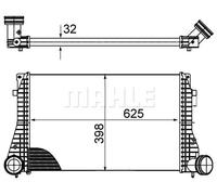 Radiateur d'air intercooler Aluminium CI 482 000S MAHLE pour VW SEAT
