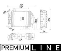 Radiateur d'air intercooler Aluminium CI 547 000P MAHLE pour MERCEDES-BENZ GLC
