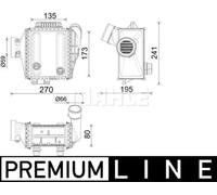 Radiateur d'air intercooler Aluminium CI 639 000P MAHLE pour MERCEDES-BENZ GLC