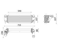 Radiateur d'air intercooler Aluminium CI 646 001P MAHLE