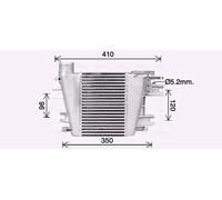 Radiateur d'air intercooler Aluminium DN4457 AVA QUALITY COOLING