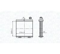 Radiateur de chauffage 350218465000 MAGNETI MARELLI pour OPEL OMEGA A Break