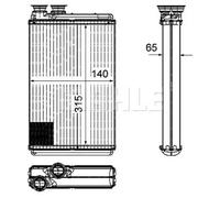 Radiateur de chauffage ailettes jointes mécaniquement AH 195 000P MAHLE