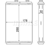 Radiateur de chauffage Grille de radiateur soudée AH 10 000S MAHLE pour FIAT