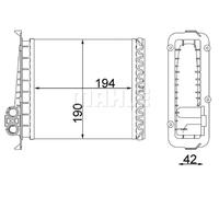 Radiateur de chauffage Grille de radiateur soudée AH 106 000S MAHLE pour VOLVO