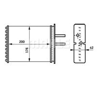 Radiateur de chauffage Grille de radiateur soudée AH 161 000S MAHLE pour FIAT