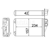Radiateur de chauffage Grille de radiateur soudée AH 248 000S MAHLE pour PEUGEOT