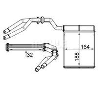 Radiateur de chauffage Grille de radiateur soudée AH 257 000S MAHLE pour FORD