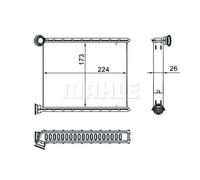 Radiateur de chauffage Grille de radiateur soudée AH 270 000S MAHLE pour CITROËN