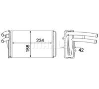 Radiateur de chauffage Grille de radiateur soudée AH 54 000S MAHLE pour AUDI