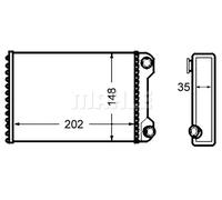 Radiateur de chauffage Grille de radiateur soudée AH 59 000S MAHLE pour FIAT