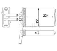 Radiateur de chauffage Grille de radiateur soudée AH 92 000S MAHLE pour PORSCHE