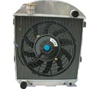 radiateur de course en aluminium à 3 rangées, dimensions du noyau 18" x 18,5", radiateur d'huile intégré, convient au moteur Ford Model T Bucket