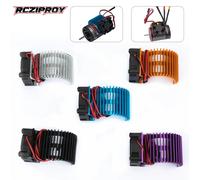 Radiateur de refroidissement de moteur RC avec ventilateur pour moteurs brushless 1/10 RC 540 550 3650 3670, pour voitures RC, camions, motos tout-terrain et radiateurs Creeper blue