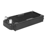 Radiateur de refroidissement par eau en aluminium pour processeur, finition noire anti-oxydation, échangeur thermique à 8 caloducs plats brasé sous vide, destiné au refroidissement
