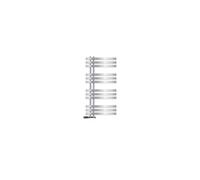 Radiateur de Salle de Bain Iron EM 500x1000 mm, Chrome Raccord Central au Bas, avec Garniture de Raccordement, Forme d'Angle au Mur et Thermostat,