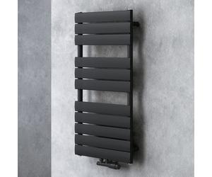 Radiateur de salle de bain SOGOOD 100x50cm noir-gris à eau chaude