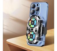 Radiateur de téléphone portable à double ventilateur avec technologie de refroidissement semi-conducteur et affichage numérique de la température pour un contrôle efficace de la chaleur (argenté)