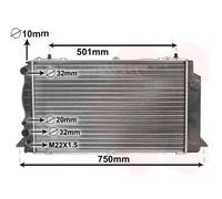 Van Wezel Radiateur d'eau 03002089 – ailettes jointes mécaniquement – pour Audi