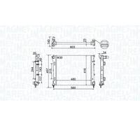 Radiateur d'eau ailettes jointes mécaniquement 350213151100 MAGNETI MARELLI
