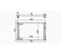 Radiateur d'eau ailettes jointes mécaniquement 350213152700 MAGNETI MARELLI