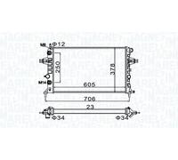 Radiateur d'eau ailettes jointes mécaniquement 350213158200 MAGNETI MARELLI