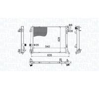 Radiateur d'eau ailettes jointes mécaniquement 350213207400 MAGNETI MARELLI