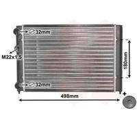 Radiateur d'eau ailettes jointes mécaniquement 58002028 VAN WEZEL pour VW VENTO