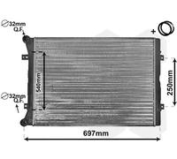 Radiateur d'eau ailettes jointes mécaniquement 58002283 VAN WEZEL pour VW SEAT