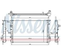 Radiateur d'eau ailettes jointes mécaniquement 62023A NISSENS pour FORD