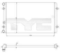 Radiateur, refroidissement du moteur TYC 702-0033