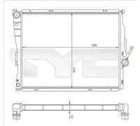 Radiateur d'eau ailettes jointes mécaniquement 703-0006-R TYC pour BMW 3 3 Coupé