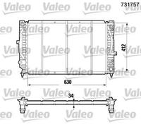 Radiateur d'eau ailettes jointes mécaniquement 731757 VALEO pour AUDI VW SKODA