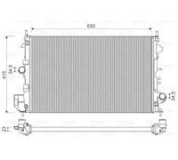 Radiateur d'eau ailettes jointes mécaniquement 734981 VALEO pour OPEL FIAT