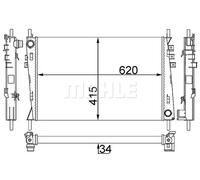 Radiateur d'eau ailettes jointes mécaniquement CR 1348 000S MAHLE pour JAGUAR