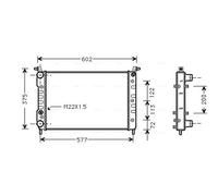 Radiateur d'eau ailettes jointes mécaniquement FT2224 AVA QUALITY COOLING