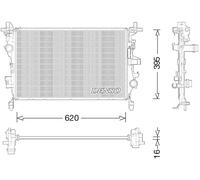 Radiateur d'eau DRM09044 DENSO pour JEEP FIAT