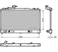 Radiateur d'eau DRM44029 DENSO pour MAZDA 6 Hatchback 6 A trois volumes