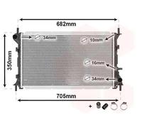 Radiateur d'eau Grille de radiateur soudée 18002265 VAN WEZEL pour FORD FOCUS I
